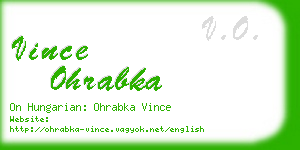 vince ohrabka business card